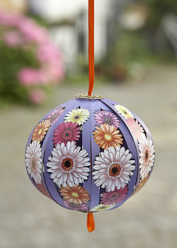 Multi Gerber Daisy Purple Card (Hanging Ball)