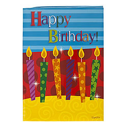 Birthday Candles Card with Garden Flag