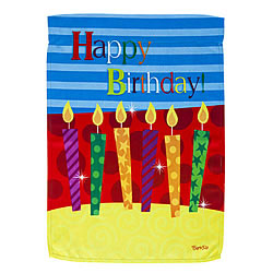 Birthday Candles Card with Garden Flag