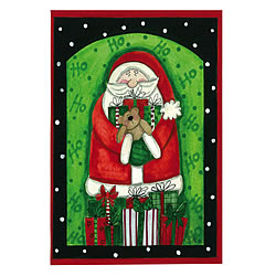 Santa & Presents Christmas Card with Garden Flag
