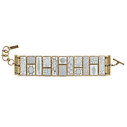 Linen Square Cobblestone Bracelet (Brass Oxidized)