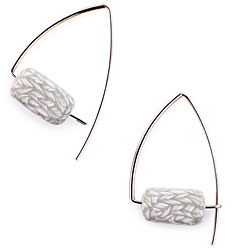 Linen Triangle Earrings
