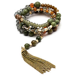 Gold/Green Convertible Tassel Necklace