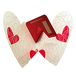 White Heart Pop-Up Gift Card Holder