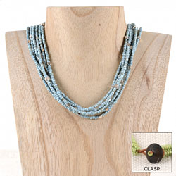 Silver Bits Necklace (Turquoise)