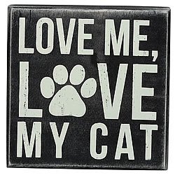 Love My Cat Box Sign
