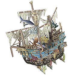 Sunken Galleon Card with Gift Tag