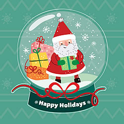 Santa Snowglobe Greeting Card