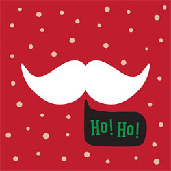 Santa Moustache Greeting Card