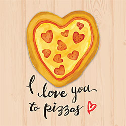 Love You To Pizzas Greeting Card