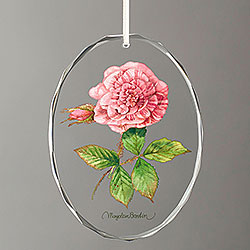 Single Pink Rose Ornament