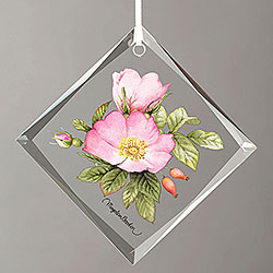Double Pink Roses Ornament