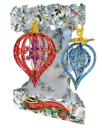 Christmas Baubles Card - Click Image to Close