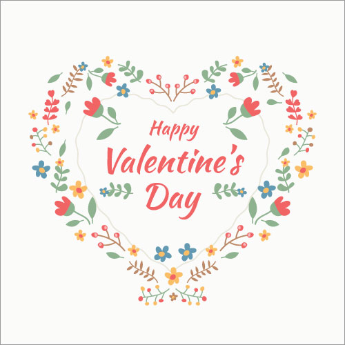 Happy Valentine's Day (Floral Heart) Greeting Card - Click Image to Close