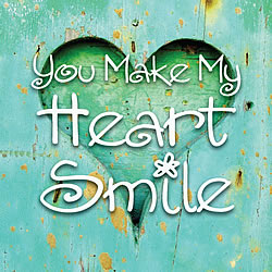 You Make My Heart Smile (Turquoise Heart) Greeting Card