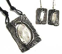 Rectangular Necklace and Earring Set