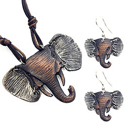 Elephant Necklace and Earring Set