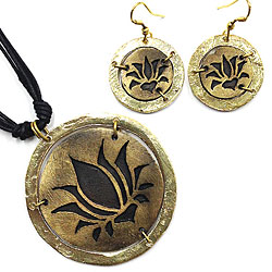 Lotus Necklace and Earring Set