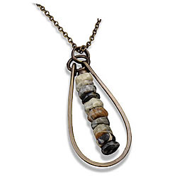 Brass Teardrop Banjara Necklace with Agate Center