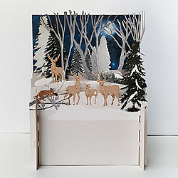 Deer In Winter Woods Card