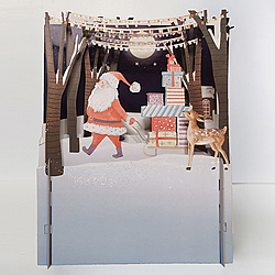 Santa Pulling Gifts On Sled Card