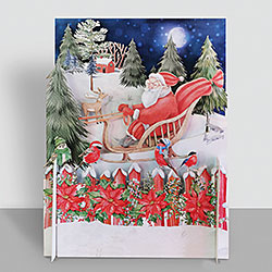 Santa In Sleigh Card