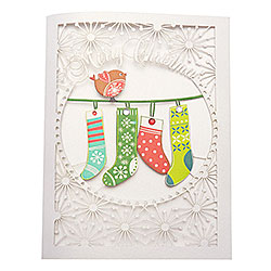 Four Christmas Stockings Card