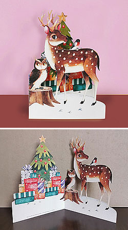 Christmas Deer And Friends Card