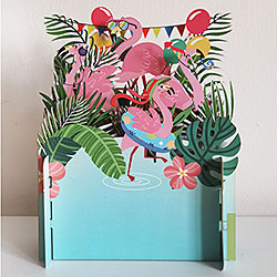 Flamingo Balloons Card