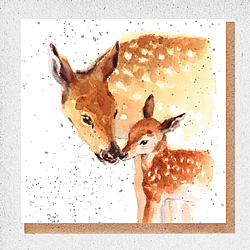 Momma Deer And Baby Card