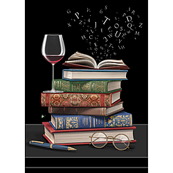 Wine And Books Card