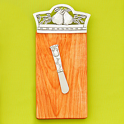 Pears Mini Cutting Board with Pate Knife