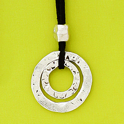 Pewter Double Hoop Necklace
