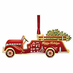 Christmas Fire Truck Ornament 3-D