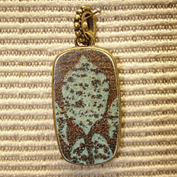 Bronze Plated Pendant (Turquoise w/Brown Branches 8668)