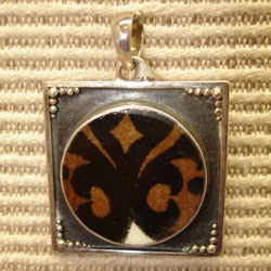 Sterling Silver Pendant (Brown & Black 8684)