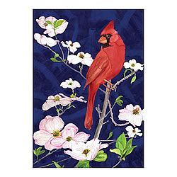 Cardinal Dogwood Card with Garden Flag