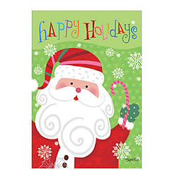 Santa Christmas Card with Garden Flag