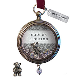 Cute As A Button Keepsake Locket Ornament