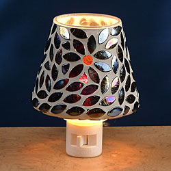 Black Flower Mosaic Night Light