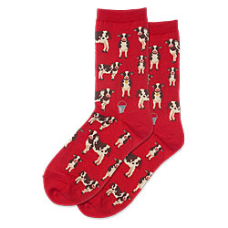Cow Herd Socks (Red)