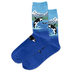 Orca Whales Socks (Turquoise)