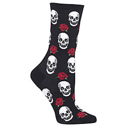 Skull And Roses Socks (Black)