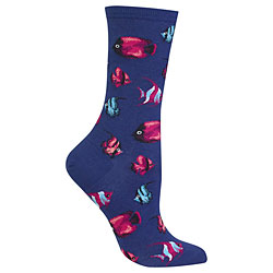 Tropical Fish Socks (Dark Blue)