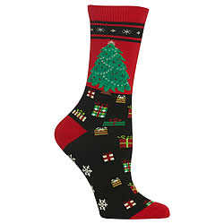 Christmas Tree Socks (Non-Skid Red)