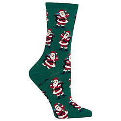 Santa With Presents Socks (Forest Green)