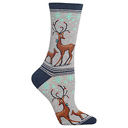 Reindeers Socks (Gray Heather)