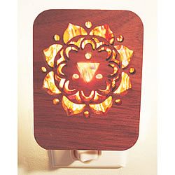 Mandala Night Light (Padauk Wood & Silver Mica)