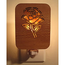 Rose Night Light (Sycamore Wood & Amber Mica)