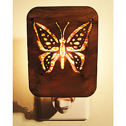 Butterfly Night Light (Walnut Wood & Mother of Pearl)